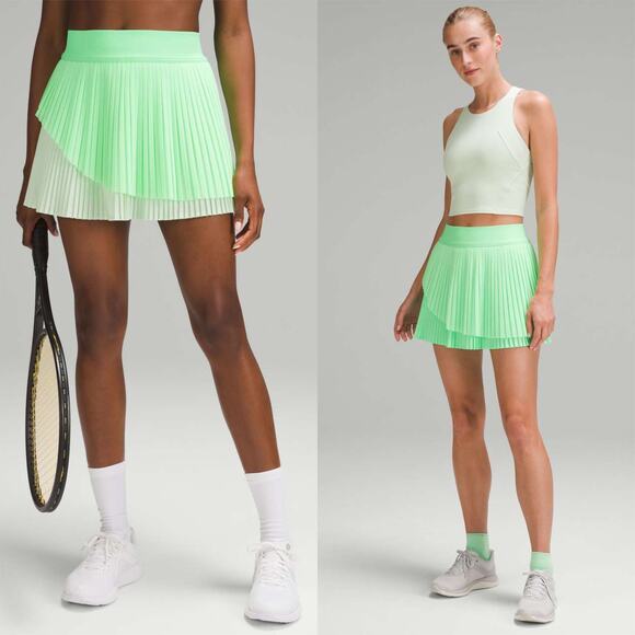 lululemon athletica Dresses & Skirts - Lululemon Tiered Pleats High Rise Tennis Skirt Pistachio